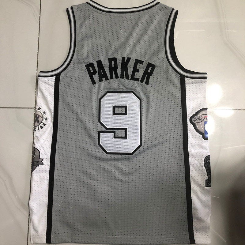 San Antonio Spurs #9 Tony Parker Hall of Fame authentic jersey grey Style 1