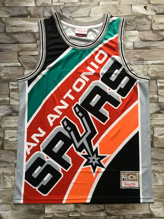 San Antonio Spurs mitchell&ness big face Jersey Style 2