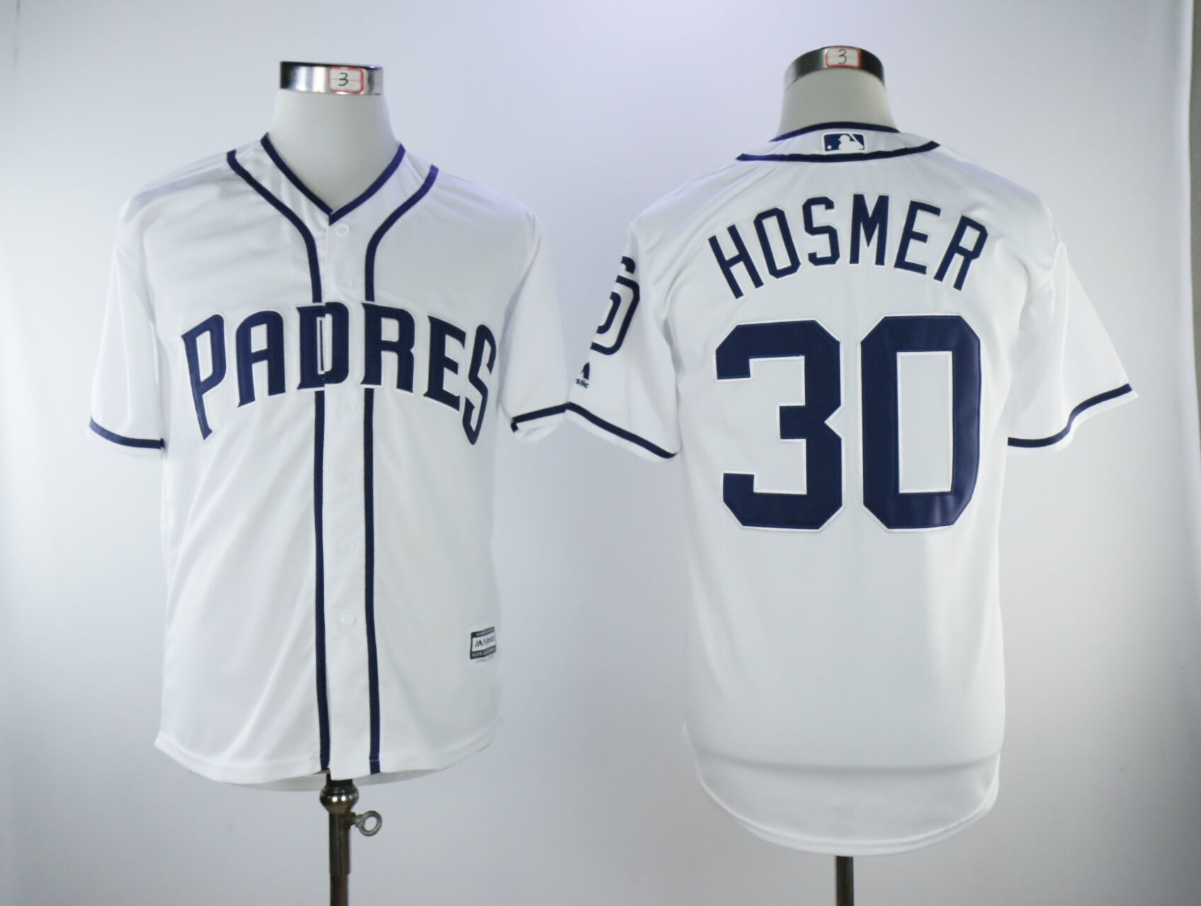 San Diego Padres #30 Eric Hosmer Padres 30 White Fan With Team Logo