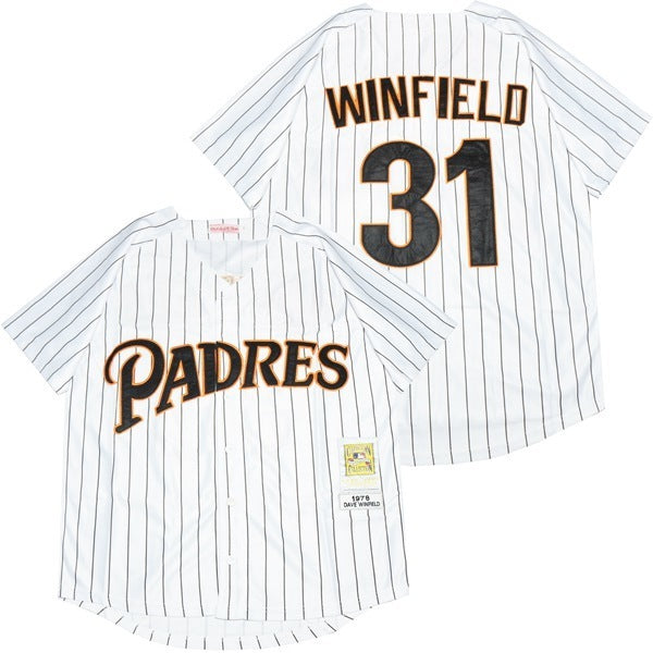 San Diego Padres #31 Winfield Padres 31 White Black 1978 Retro