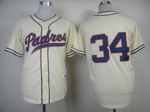 San Diego Padres #34 Padres 34# 1948 Off-White Inverted Edition
