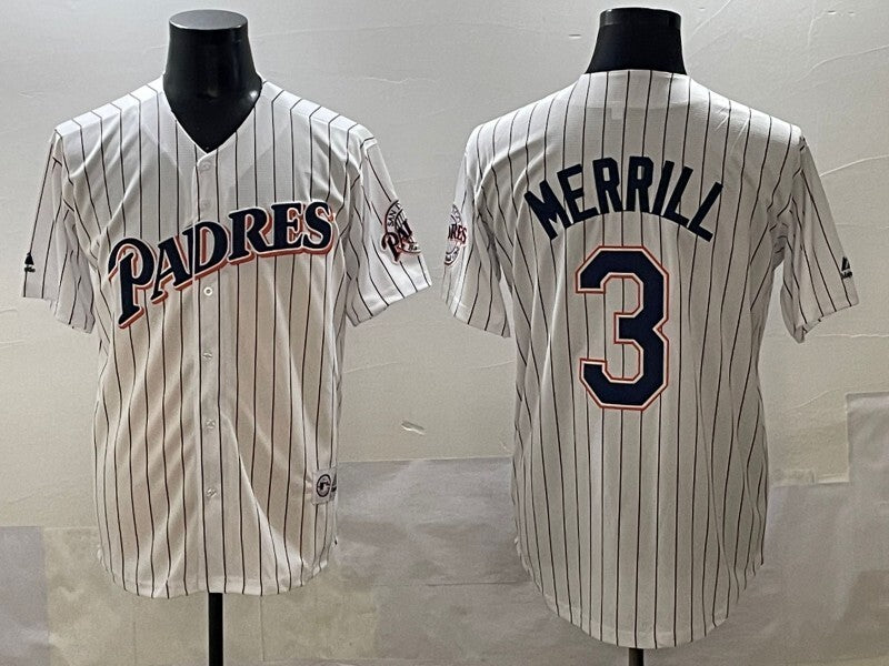 San Diego Padres #3 Jackson Merrill Padres Adult Style 1