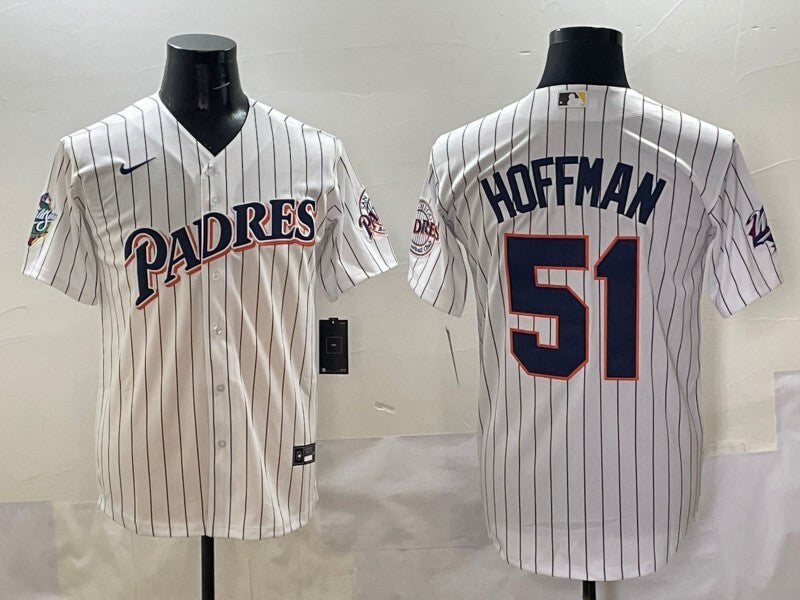 San Diego Padres #51 Trevor Hoffman Padres Retro Adult Style 2