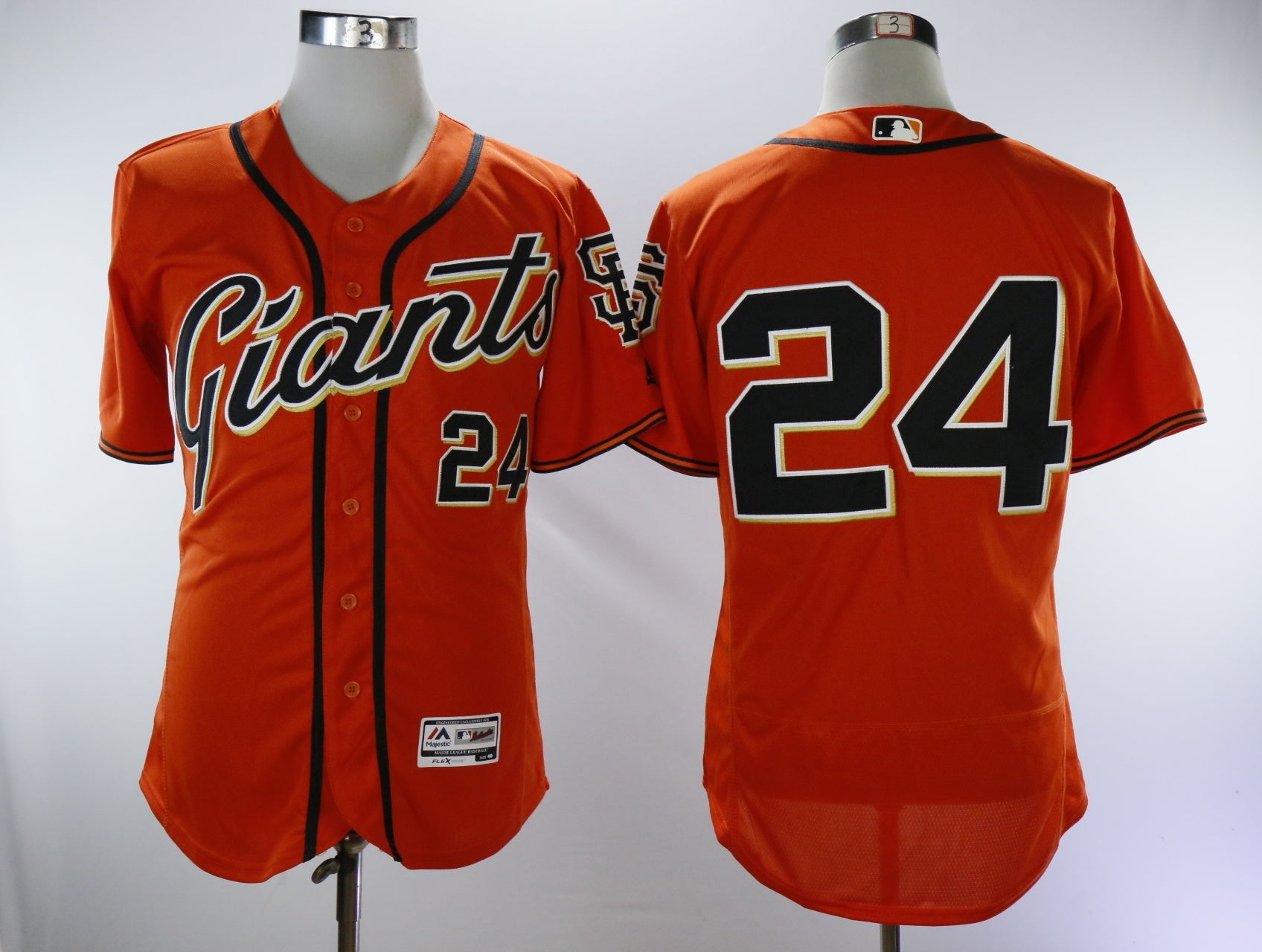 San Francisco Giants #24 Willie Mays Giants 24 Orange Elite Retro Player Style 2