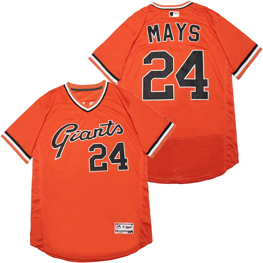 San Francisco Giants #24 Willie Mays Giants 24 Orange Elite Style 1