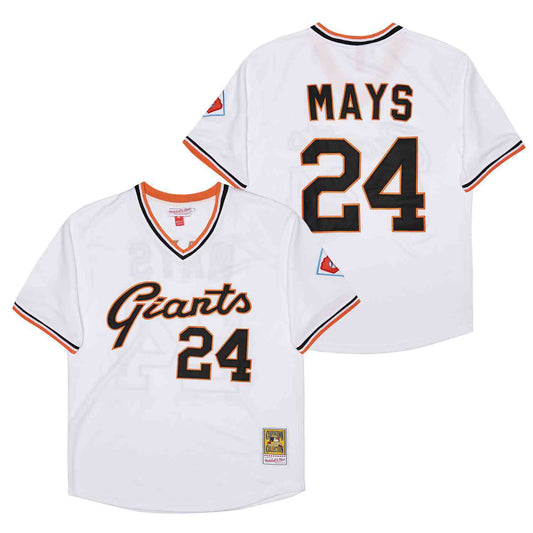 San Francisco Giants #24 Willie Mays Giants 24 White Pullover Retro