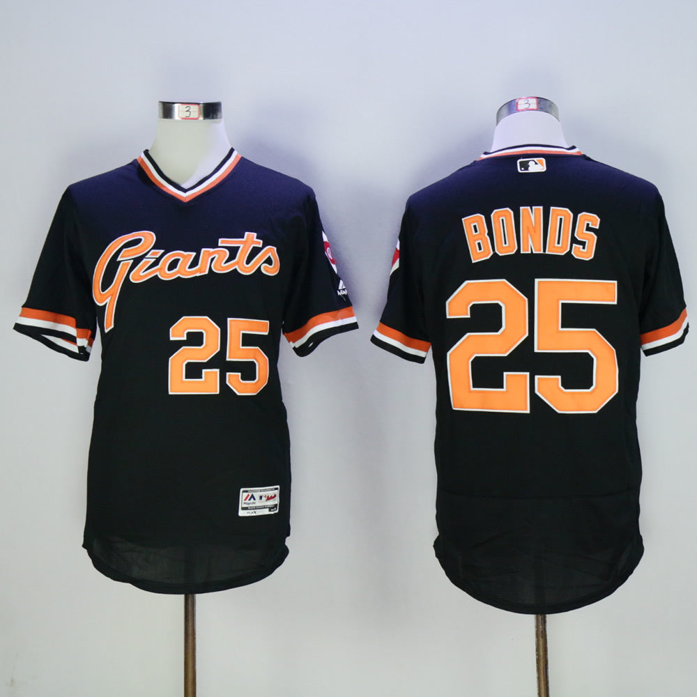 San Francisco Giants #25 Barry Bonds Giants 25 Black Retro 2016 Player Version