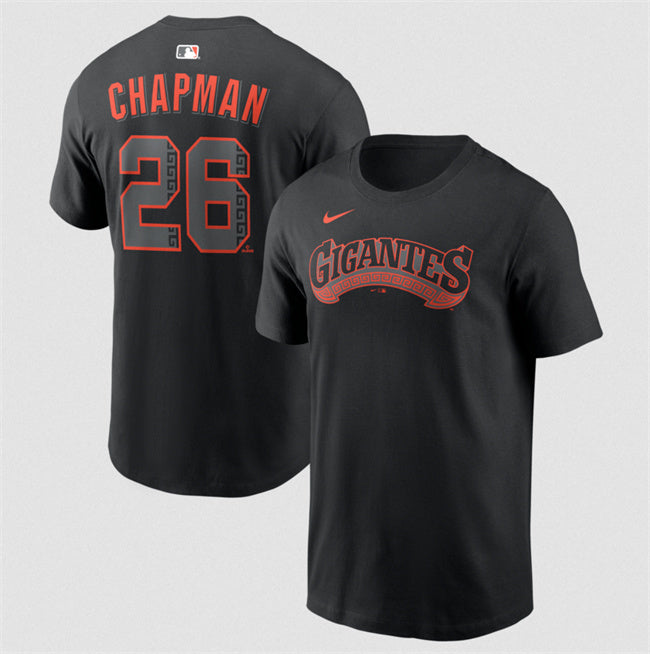 San Francisco Giants #26 Matt Chapman Black Alternate Name & Number T-Shirt