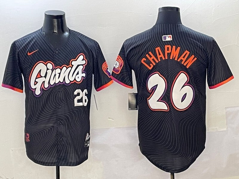 San Francisco Giants #26 Matt Chapman Giants Black V2 Collaboration Style 1