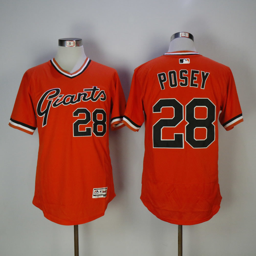 San Francisco Giants #28 Buster Posey Giants 28 Orange Elite New