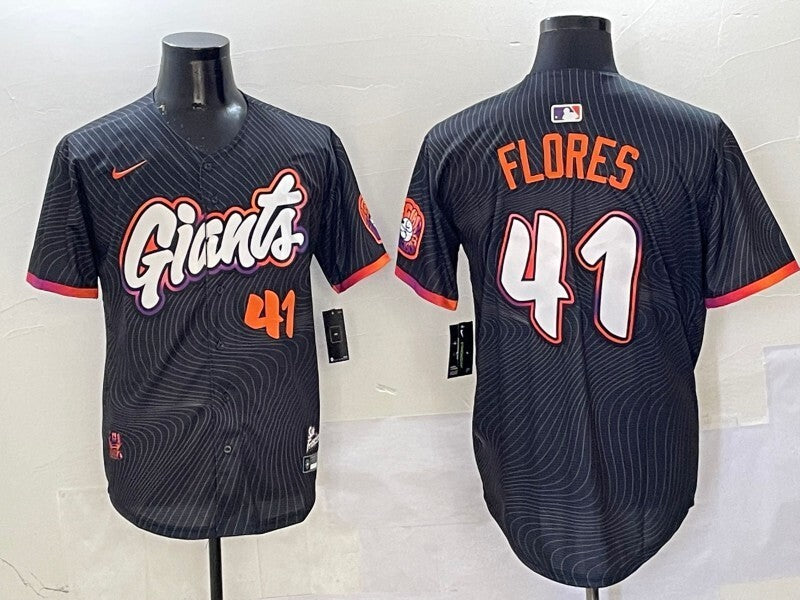 San Francisco Giants #41 Wilmer Flores Giants Collaboration Style 1