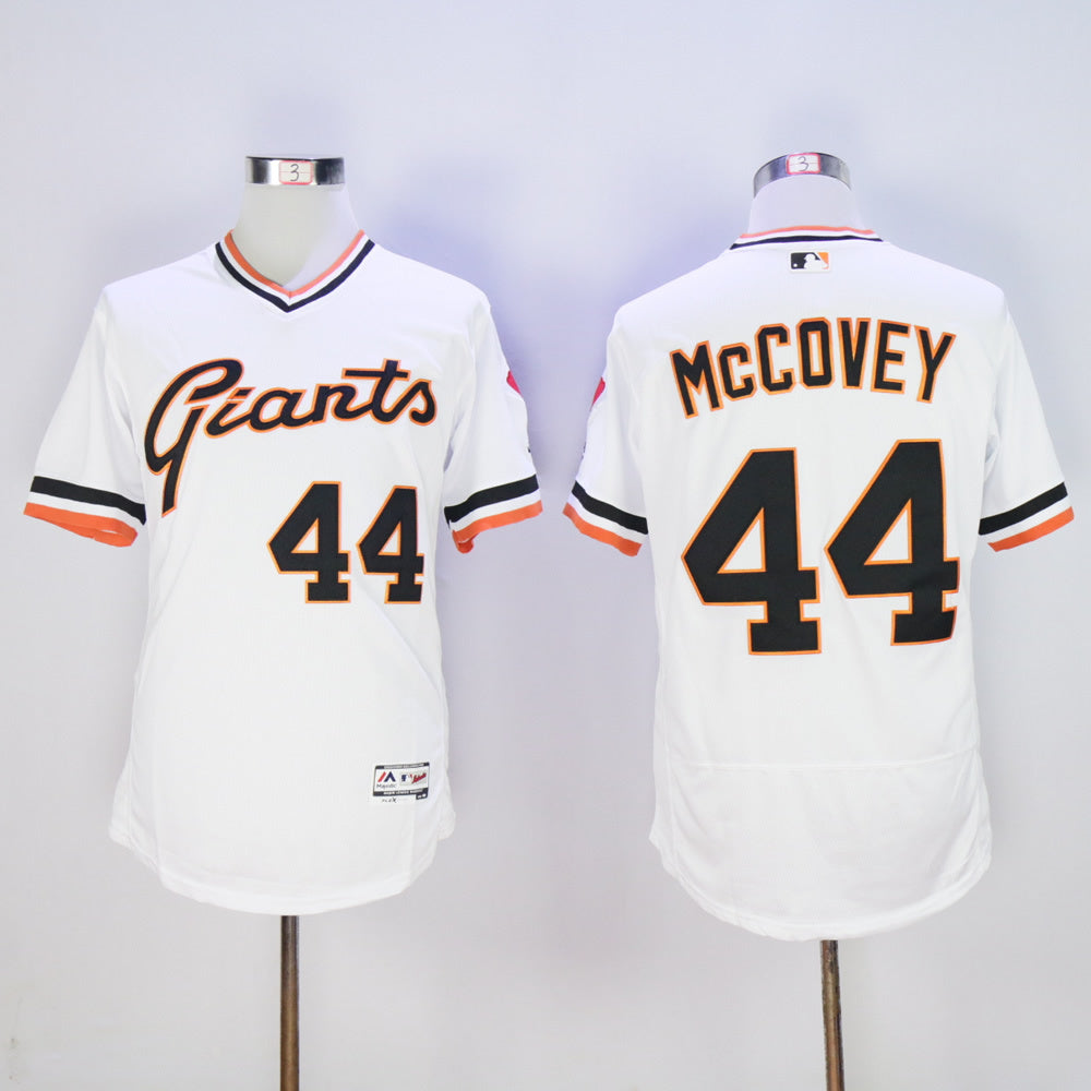 San Francisco Giants #44 Willie McCovey Giants 44 White Pullover Retro 2016 Player Version