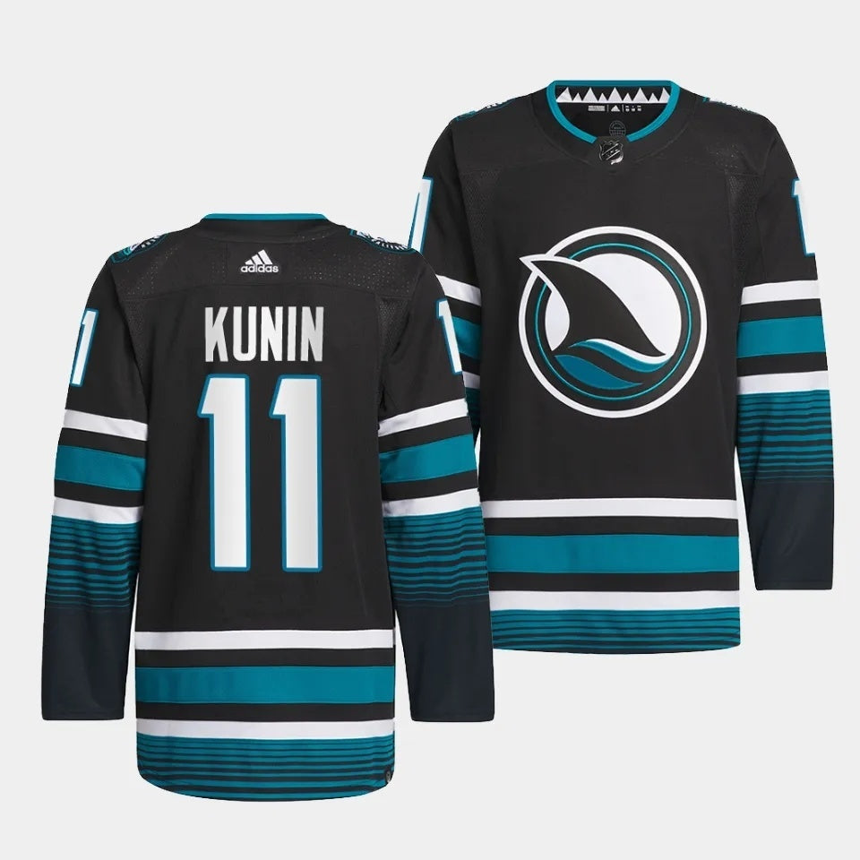 San Jose Sharks #11 Luke Kunin 2023-24 Cali Fin 3rd Alternate Jersey