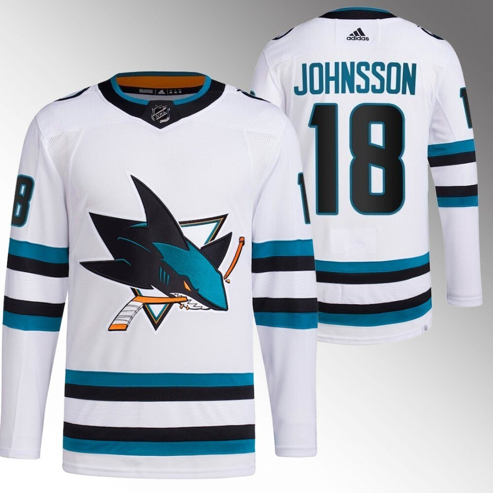 San Jose Sharks #18 Andreas Johnsson White Away Jersey