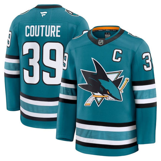 San Jose Sharks #39 Logan Couture Home Premium Jersey - Teal