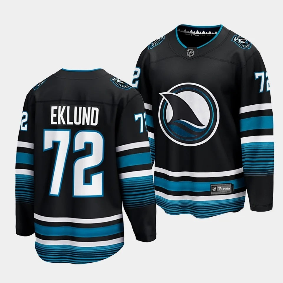 San Jose Sharks #72 William Eklund 2023-24 Cali Fin 3rd Alternate Jersey Style 1