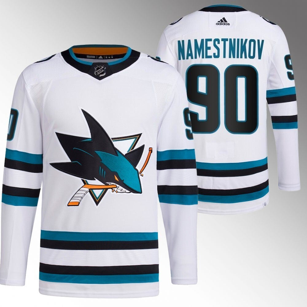 San Jose Sharks #90 Vladislav Namestnikov White Away Jersey