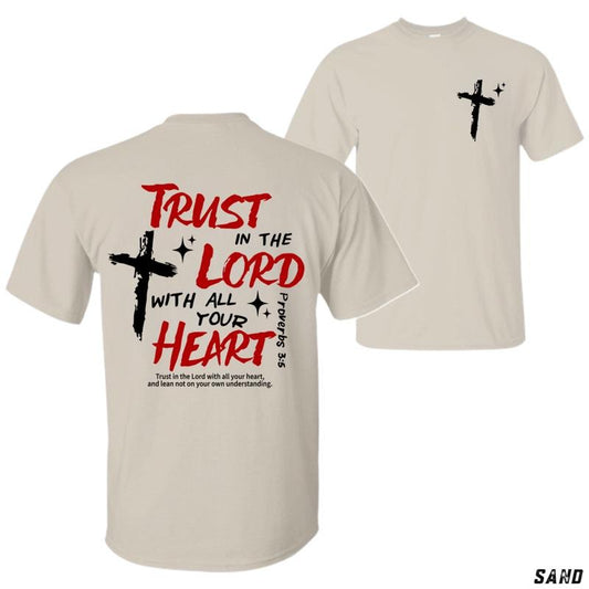 Sando Trust In The Lord Shirt Proverbs 3 5 Bible Verse Graphic Tee Menswear Tops Streetwear Tshirt Classic Cotton...