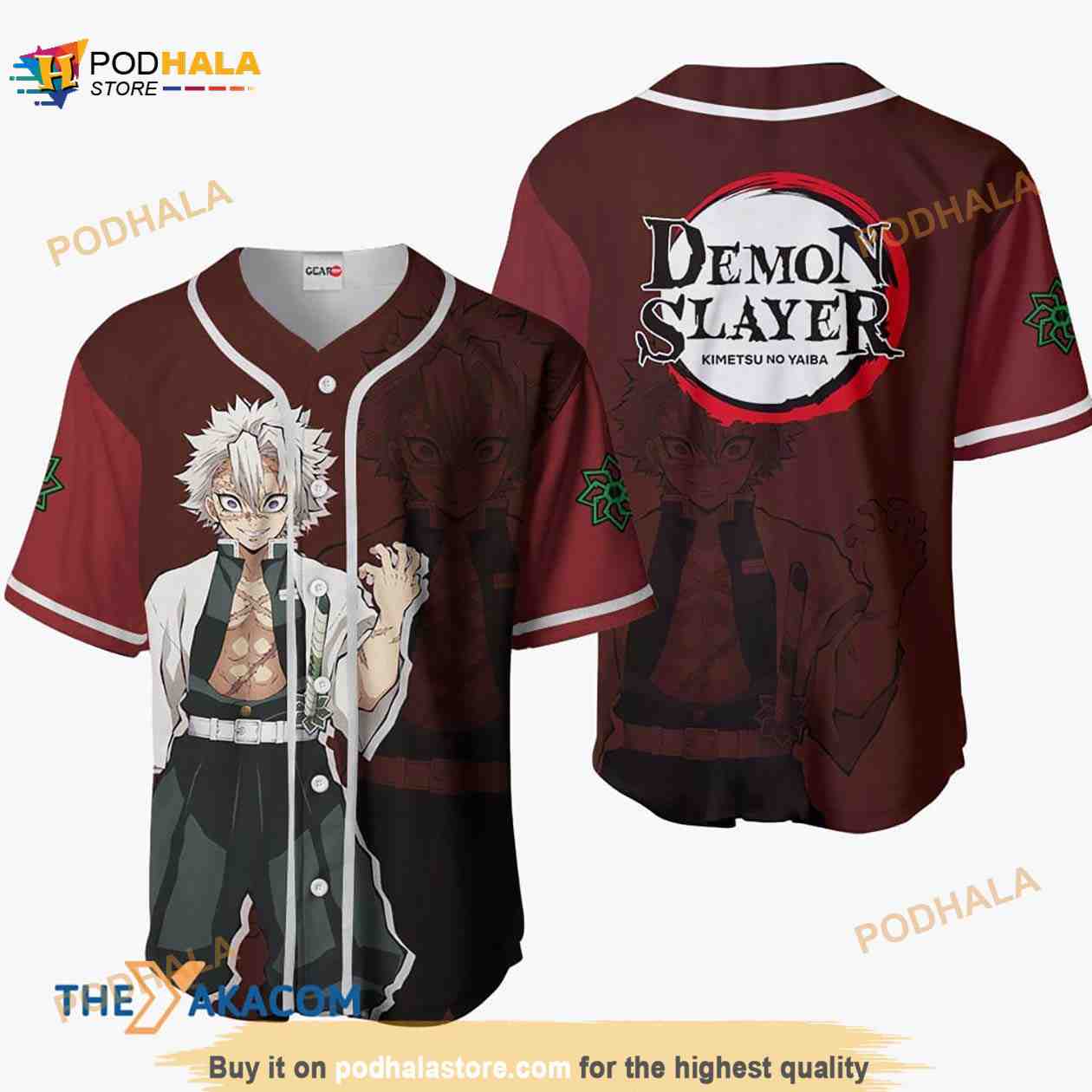 Sanemi Shinazugawa Kimetsu Anime 3D Baseball Jersey Shirt