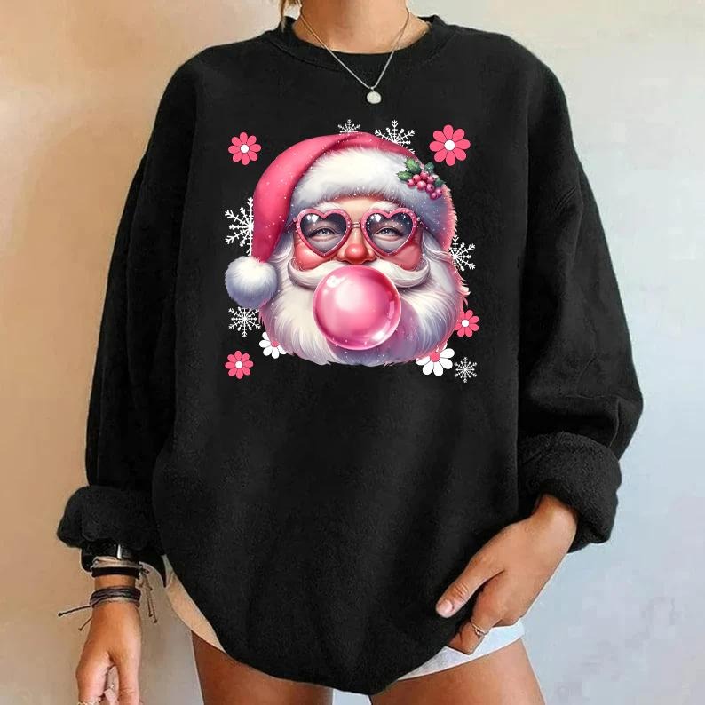 Santa Claus Sweatshirt, Merry Christmas Sweatshirt, Christmas Sweatshirt, Xmas Gift, Cute Winter Sweater, Retro Santa...