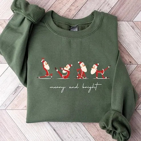 Santa Namaste Sweatshirt, Yoga Santa Claus Shirt, Yoga Christmas Sweater, Christmas Santa Crewneck, Gift For Yoga Teacher...
