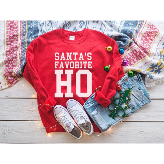 Santa's Favorite Ho Sweatshirt, Funny Santa Sweatshirt, Funny Christmas Sweatshirt, Christmas Sweater, Best Friend Gift,...