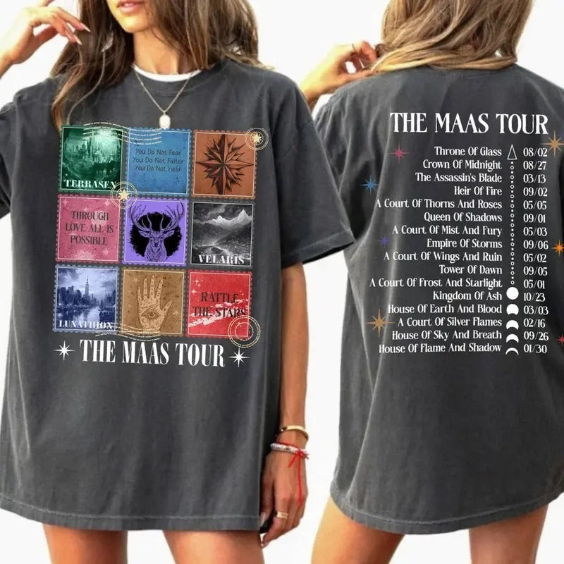 Sarah J. Maas  Tour Shirt, Acotar Shirts, Crescent City T-Shirt, Throne of Glass Merch Shirt, SJM Fan Apparel, The Night...
