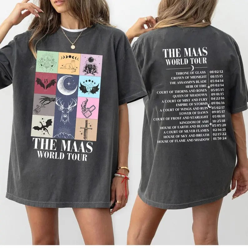 Sarah J. MAas Er Tour Shirt, The MAas Tour, Acotar Shirt, Crescent City Merch, Throne Of Glass Merch File, SJM Fan...