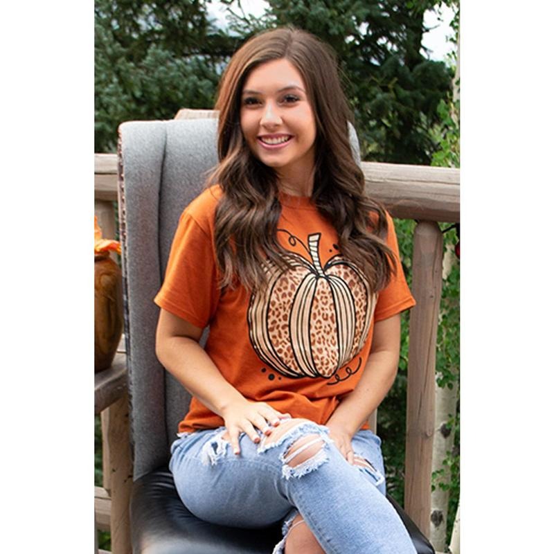 Sassy Autumn Leopard Pumpkin T-Shirt Hoodie, Sweatshirt | WearSparks.com