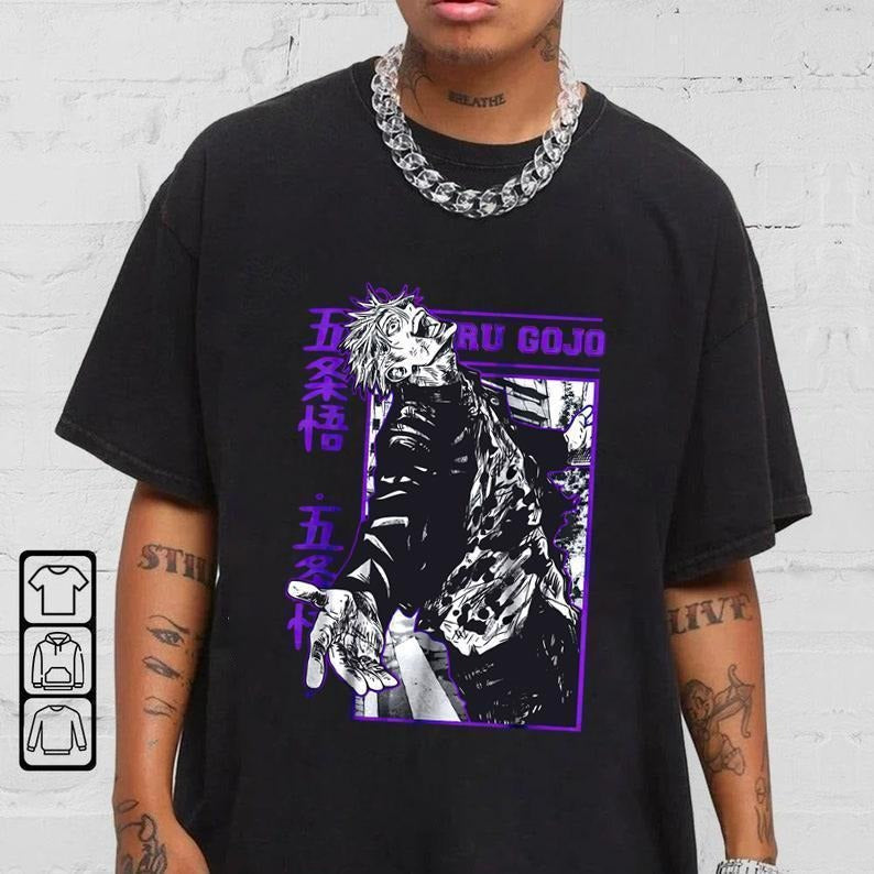 Satoru Gojo Jujutsu Kaisen Anime T-Shirt Menswear Top Hoodie, Sweatshirt | WearSparks.com