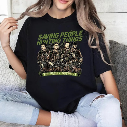 Saving People Hunting Things The Family Business T Shirt, Supernatural T Shirt, Fashion Cotton, Full Colors, Full Sizes,...