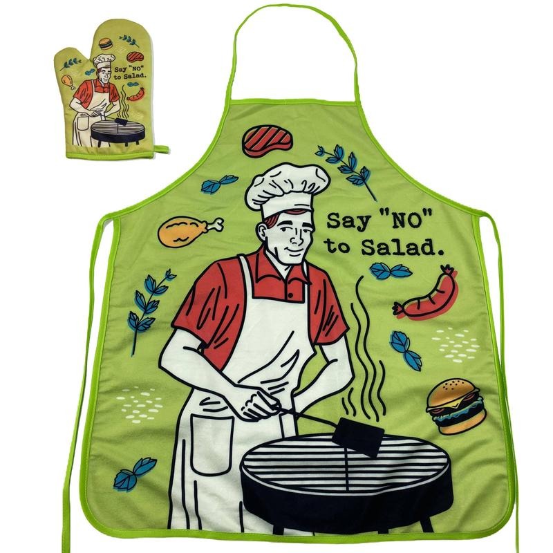 Say No to Salad Funny Back Yard Bar-B-Que Meat Graphic Kitchen Accessories Funny Graphic Kitchenwear Funny Food  Novelty...