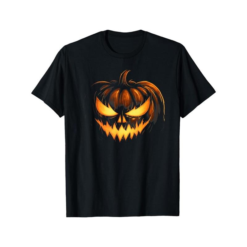 Scary Carved Pumpkin Face Jack O'Lantern Halloween Costume Men's T-Shirt made in usa Hoodie, Sweatshirt | WearSparks.com