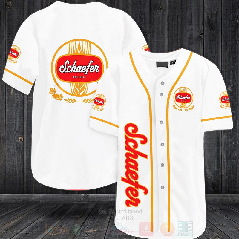 FASHION Schaefer Beer Baseball Jerseys Botton Shirt