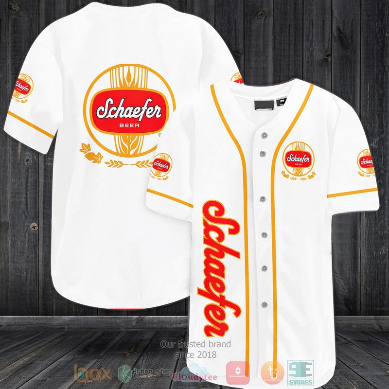 Schaefer Beer white Baseball shirt