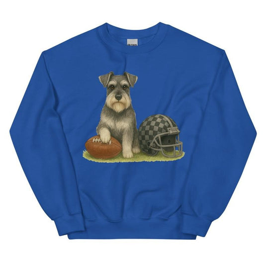 Schnauzer Football Sweatshirt - Unisex Apparel Relaxed Fit Printed In The USA Clothing Womenswear Casual Comfort Cotton...