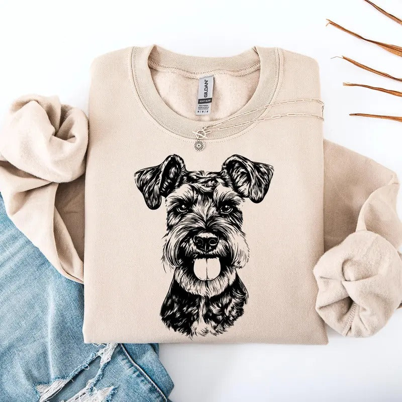 Schnauzer, Dog Lover Apparel, Pet, Dog Breed, Cute Sweatshirt, Crew Neck, Women's, Crewneck T-Shirts, Hoodie | WearSparks.com