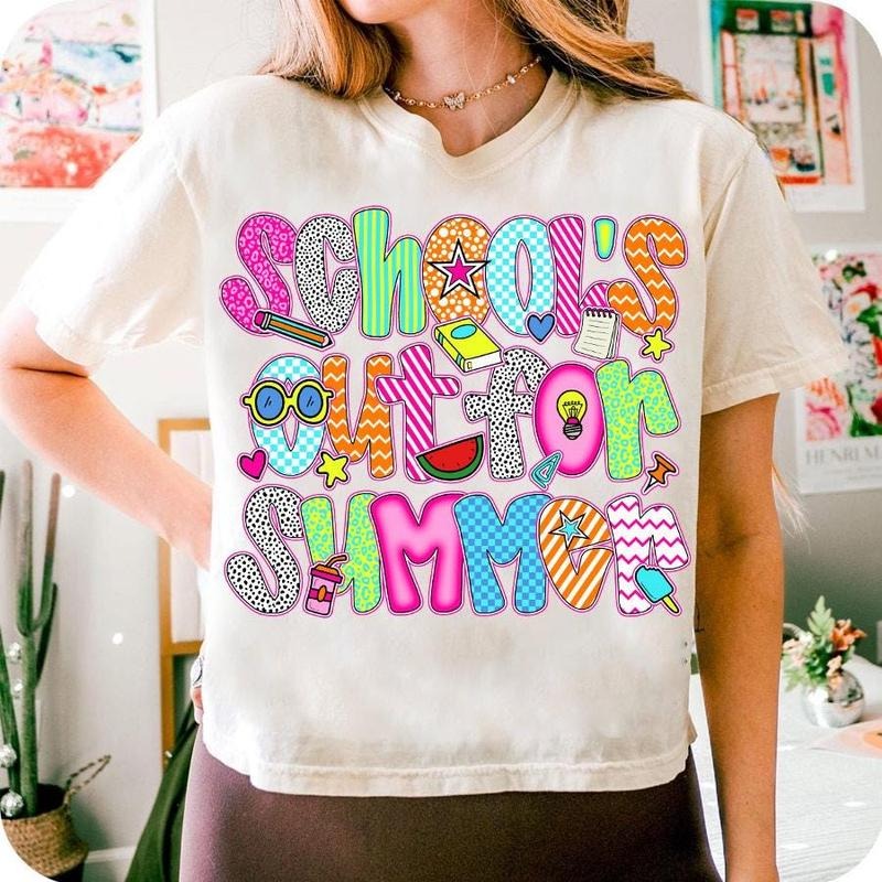 Schools Out For Summer Shirt Teacher Last Day Graphic Tee Gift for Teacher 100% Cotton Hoodie, Sweatshirt | WearSparks.com