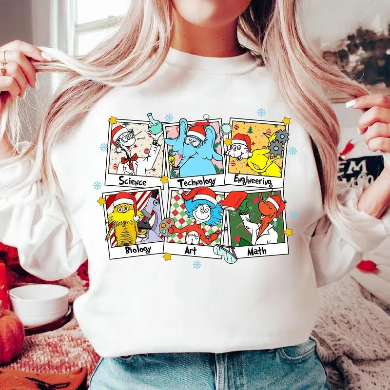Science Christmas Teacher Shirt Book Lover Shirt Read Across America Shirt Merry Christmas Shirt Teacher Xmas School...