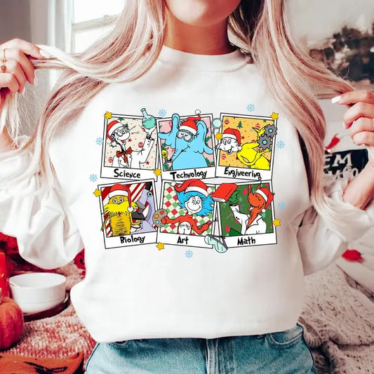Science Christmas Teacher Shirt Book Lover Shirt Read Across America Shirt Merry Christmas Shirt Teacher Xmas School...