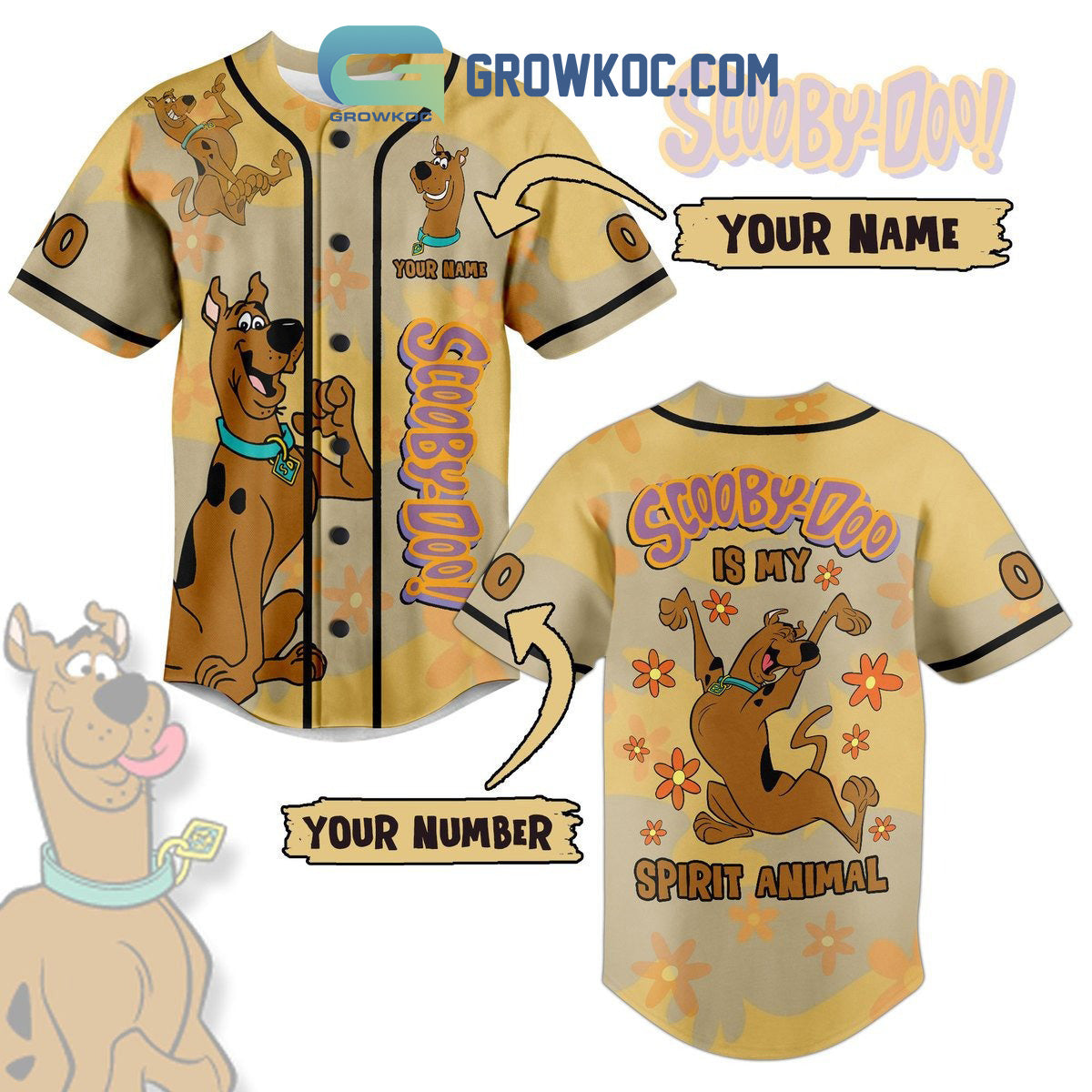 Scooby Doo Is My Spirit Animal Personalized Baseball Jersey
