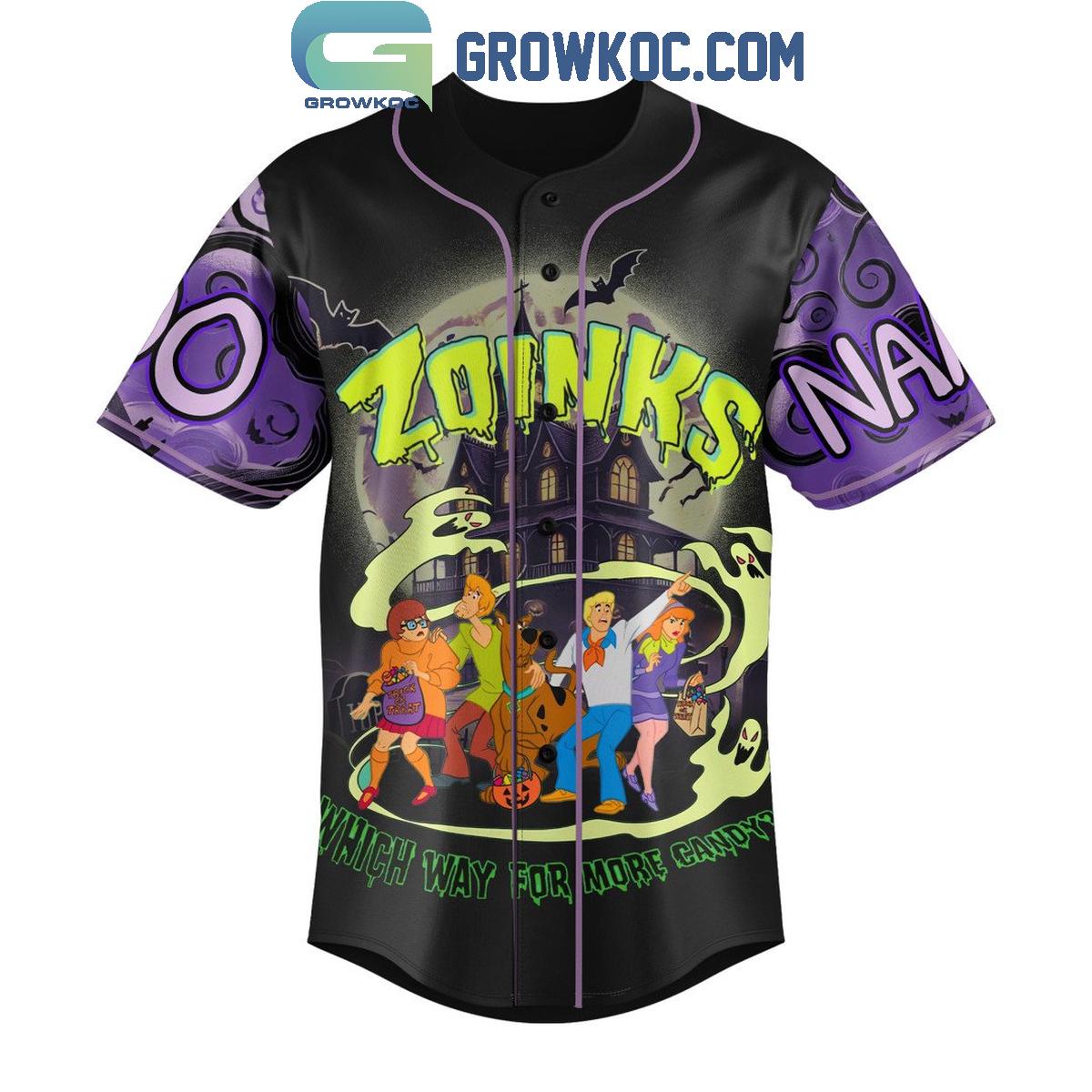 Scooby Doo Zoinks Munchies Run Personalized Baseball Jersey