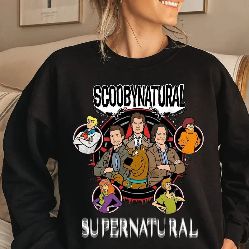 Scoobynatural Sweatshirt, Supenattural Shirt, Christmas Scooby Doo Shirt, Gift For Lovers, Unisex Sweater Pullover Tee Hoodie