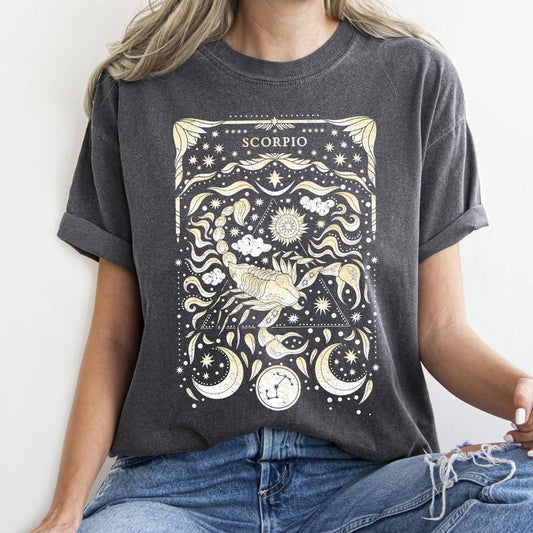 Scorpio Celestial Zodiac Comfort Colors Tees, Horoscope, Astrology Hoodie, Sweatshirt | WearSparks.com
