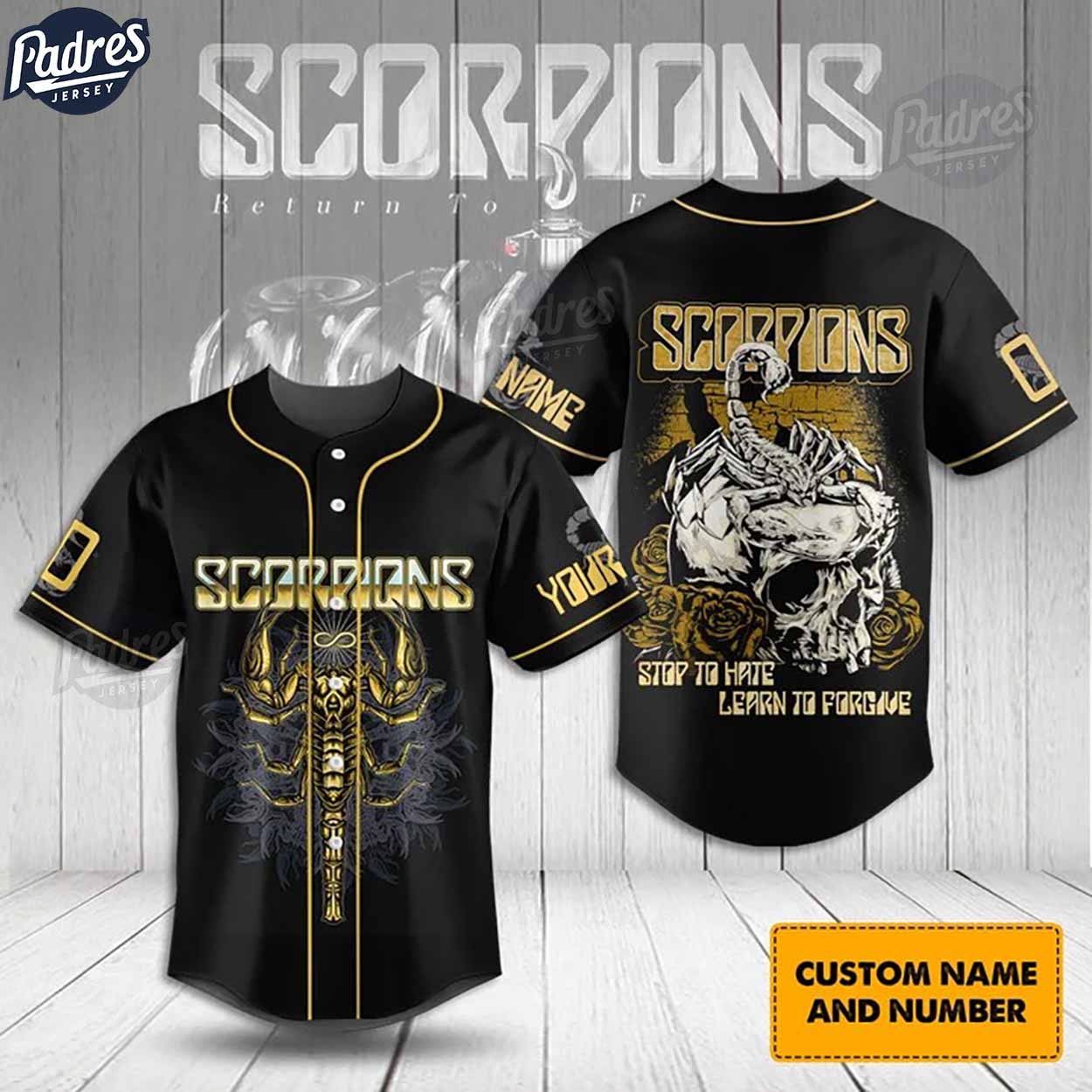 Scorpions Learn To Forgive Custom Baseball Jersey - Padres Jersey Oasis: Elevate Your Baseball Style Game... (Image 1)