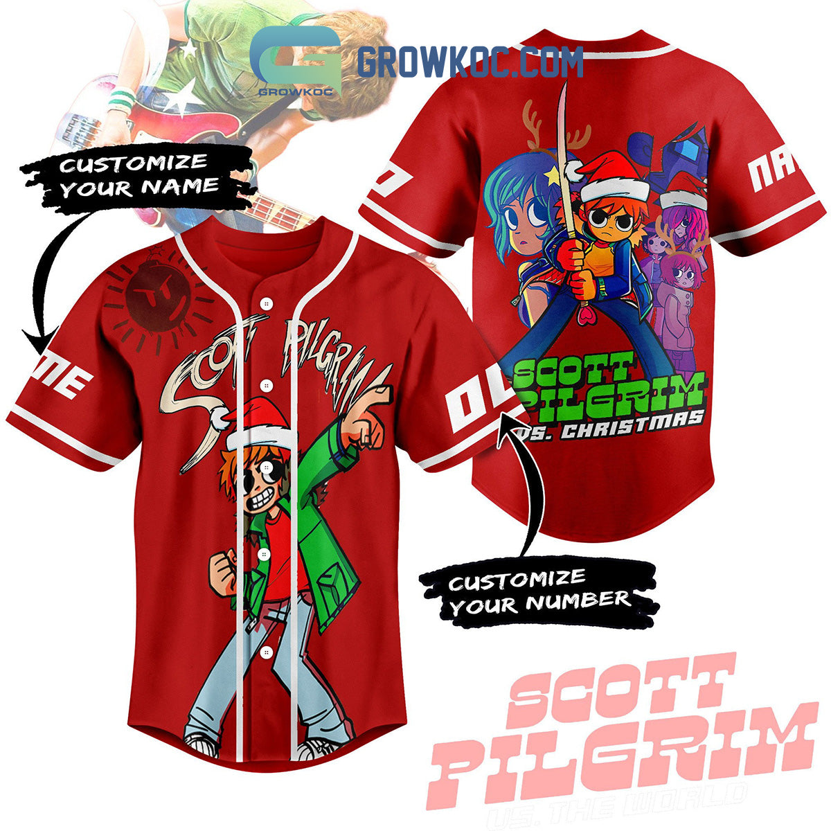 Scott Pilgrim Christmas Personalized Baseball Jersey
