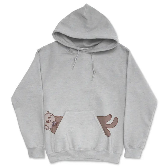 Sea Otter Unisex Hoodie Funny Cute Pocket Graphic Swimming Otter Hooded Sweatshirt Funny Hoodies Funny Animal Pullover...