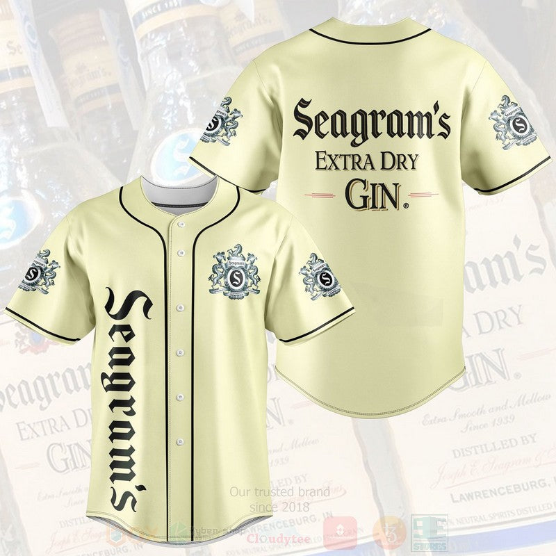 FASHION Seagram Extra Dry Gin Baseball Jerseys Botton Shirt