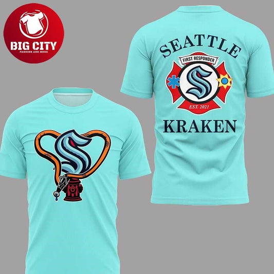 Seattle Kraken x Firefighters 2026 First Responder Night Two Sided Shirt