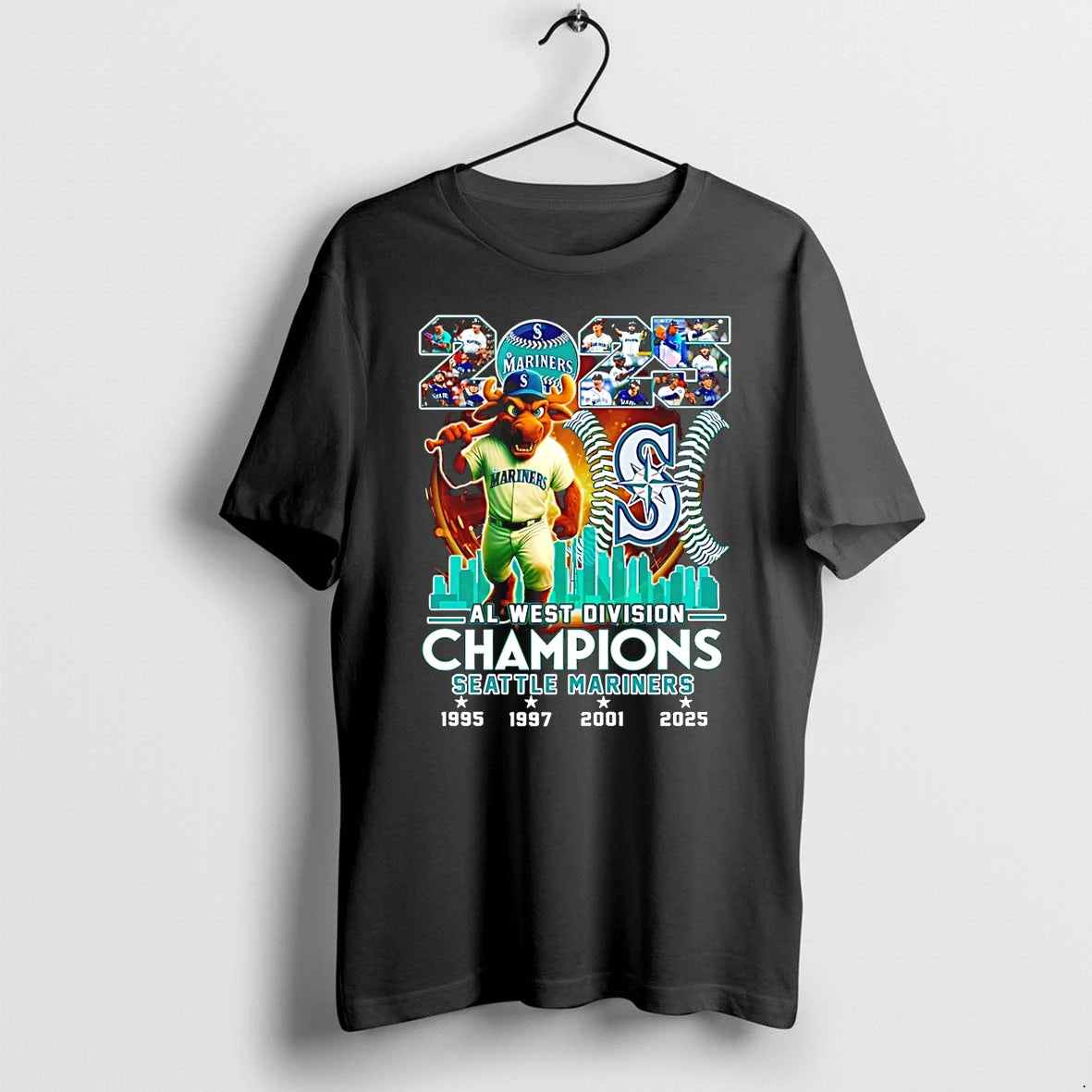 Seattle Mariners 2025 Al West Division Champions Mascot Tshirts Sweater